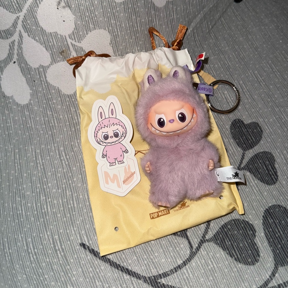 Labubu Pin For Love - Letter M Purple